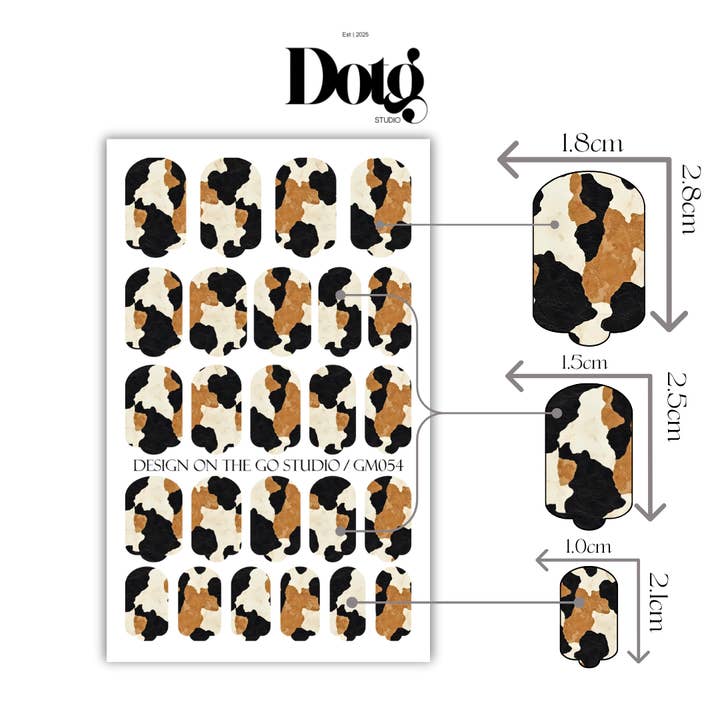 Design on The Go Studio - Wholesale Nail art/decal - Cow Hide Nail Wraps DIY Luxury Manicure & Pedicure Stickers4