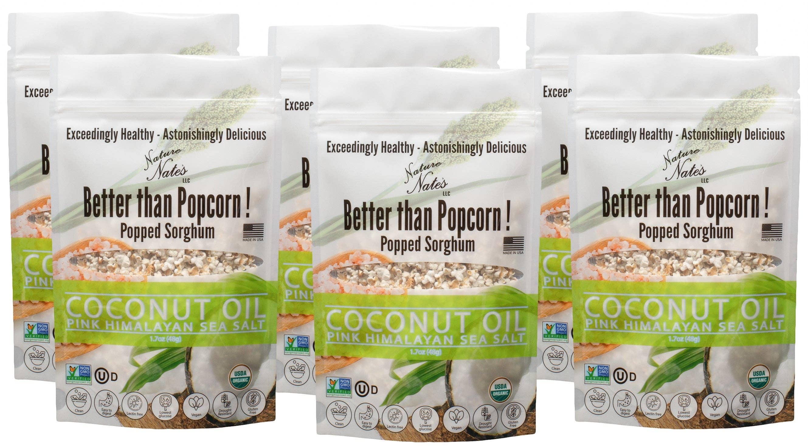 Nature Nate's LLC - Wholesale Popcorn - Organic Popped Sorghum Coconut Oil Pink Himalayan Sea Salt7