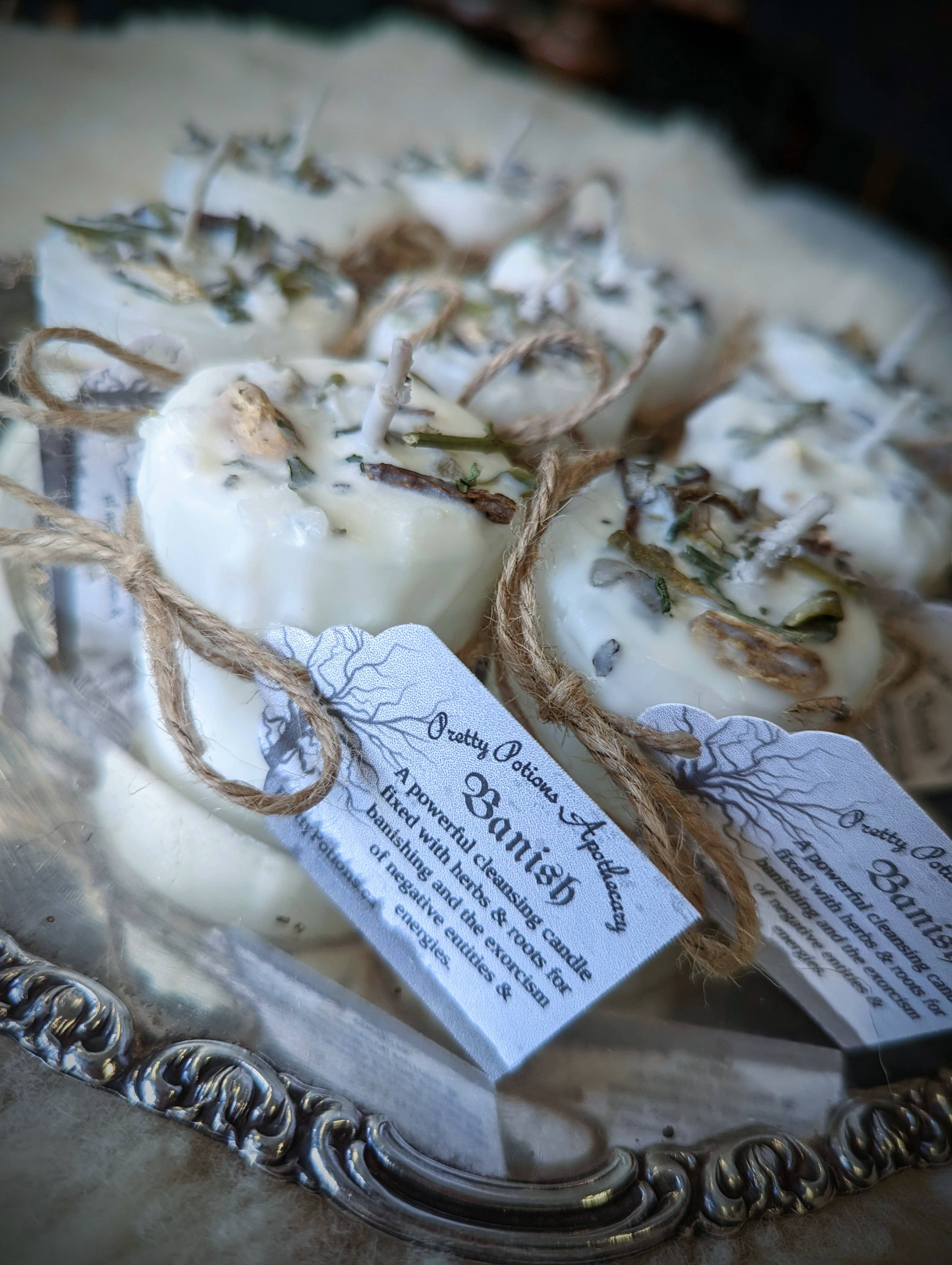 Pretty Potions Apothecary - Venta al por mayor Vela votiva - Vela votiva a base de hierbas BANISH Ritual