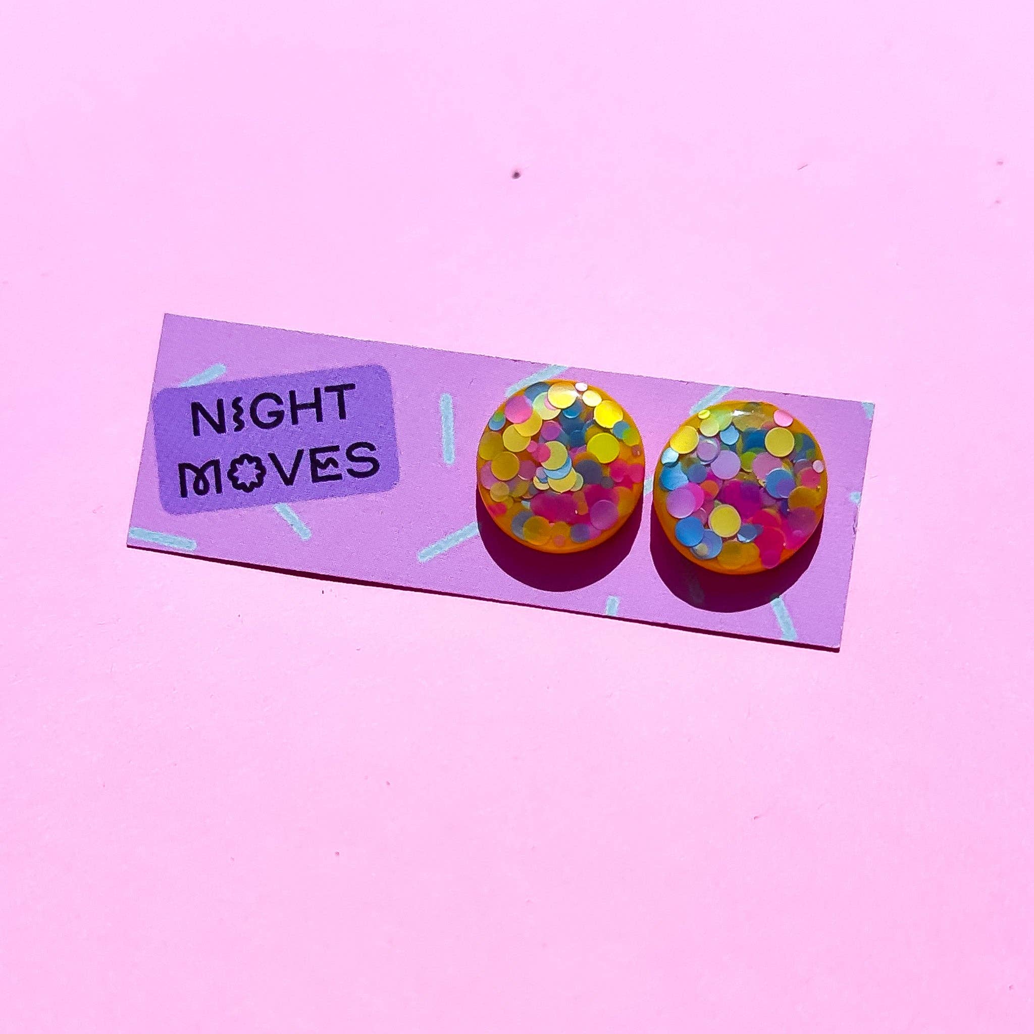 Night Moves Atelier - Vendita all'ingrosso Orecchini a bottone - Mini borchie spesse con glitter0