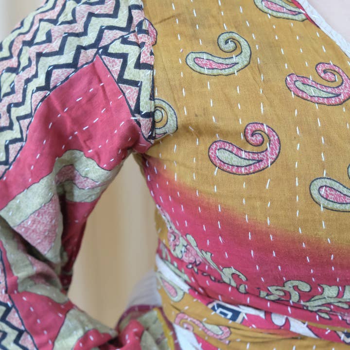 Karma Nepal Crafts – Blusa - Mulher por atacado – Top Envolvente Boho Kantha19