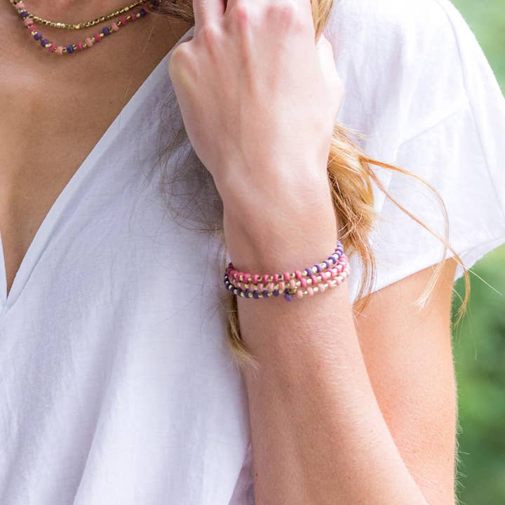 Anju Jewelry – Pulseira de missangas por atacado – Pulseira Sachi Mulberry Mix - Small Coil Mixed1