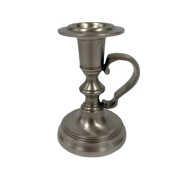 Madison Bay Co. - Historical Home Decor Reproductions - Wholesale Candle Holder - 4-1/2" Pewter-Plated Colonial Chamberstick