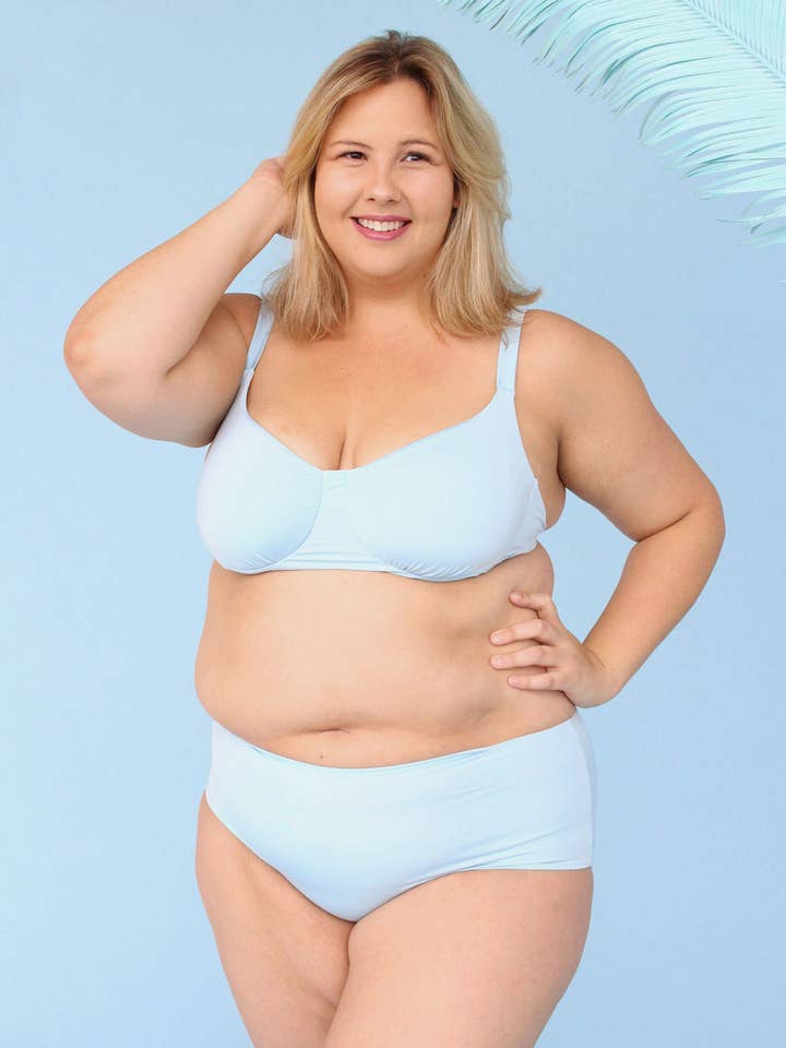 High Waisted Bottoms - Baby Blue for wholesale by Kitty and Vibe