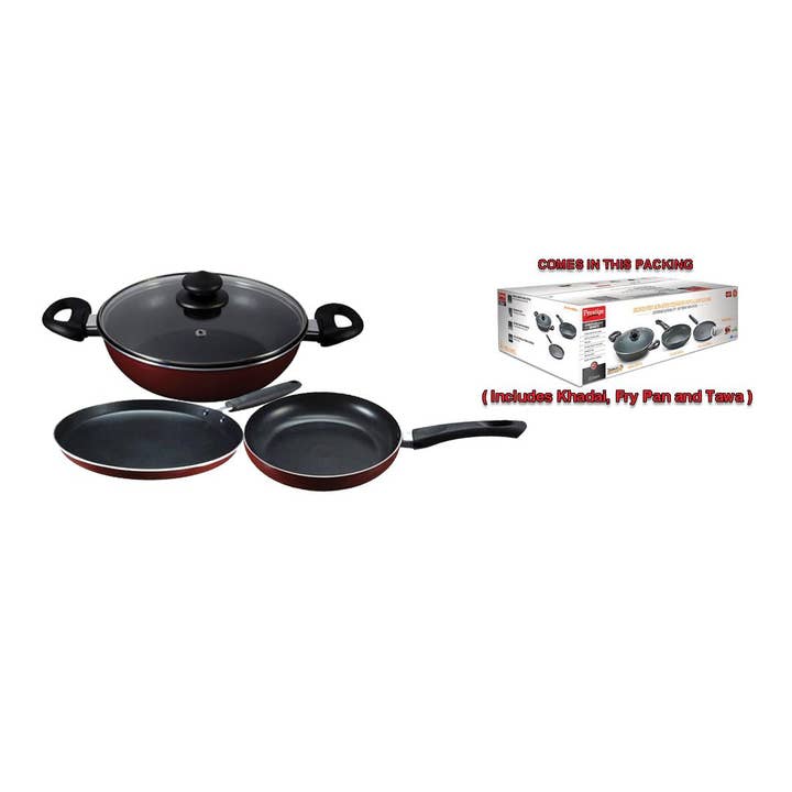 Ancientveda - Wholesale Cookware Set - Prestige Omega Non Stick Deluxe Gift Set (3 Pc Gift set)0
