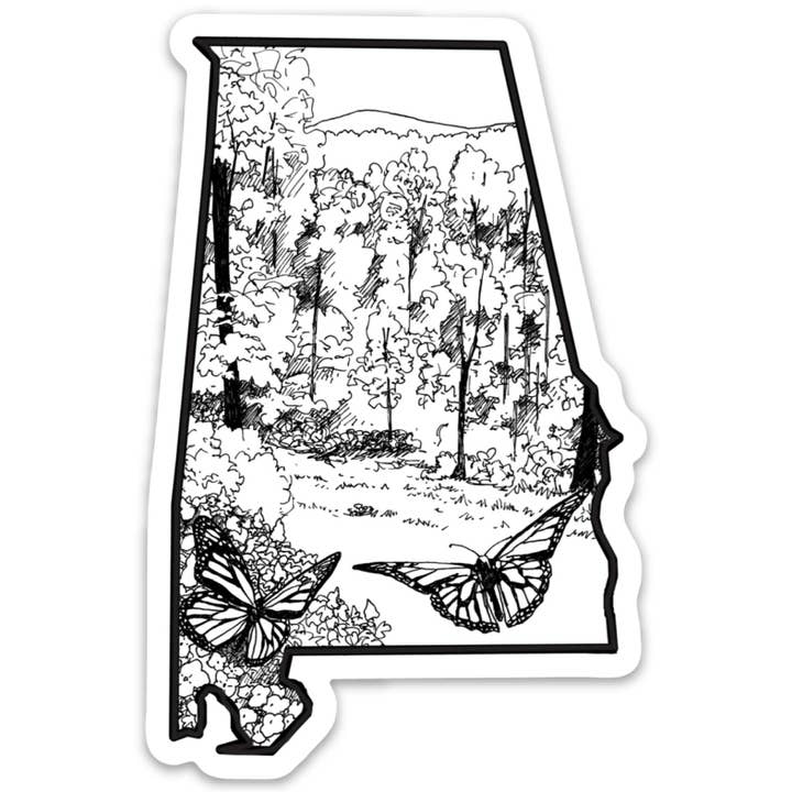 Alabama State Sticker for wholesale by Corvidae drawings & designs