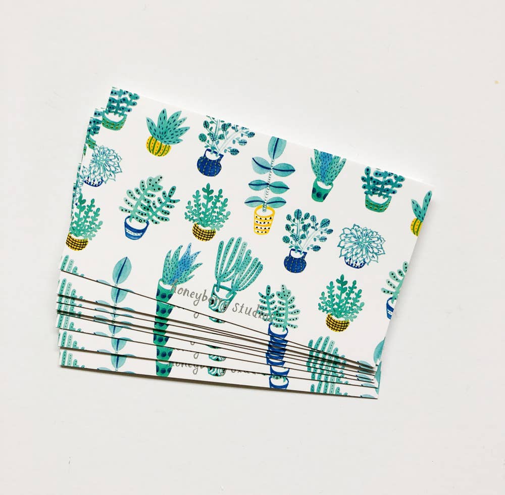 Honeyberry Studios - Wholesale Stationery/Notecard Set - Succulent Tiny Notes1