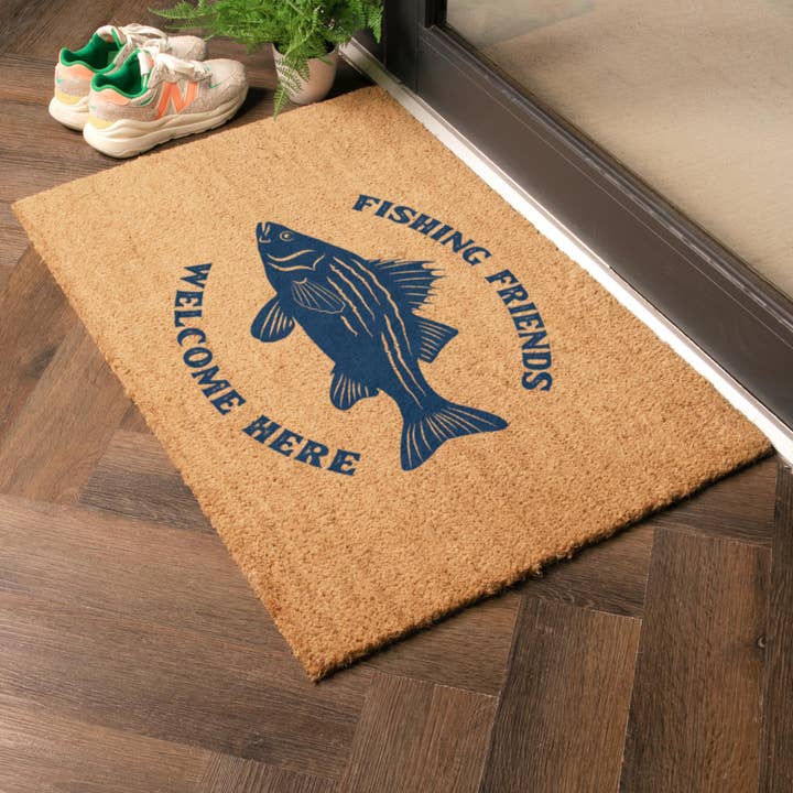 Fishing Friends Welcome Doormat (90 x 60cm) for wholesale by Artsy Mats