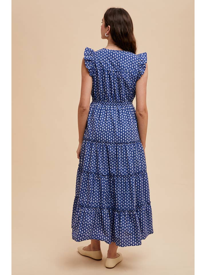 In Loom - Wholesale Dress - Women's - RUFFLED RESORT PRINT MAXI DRESS