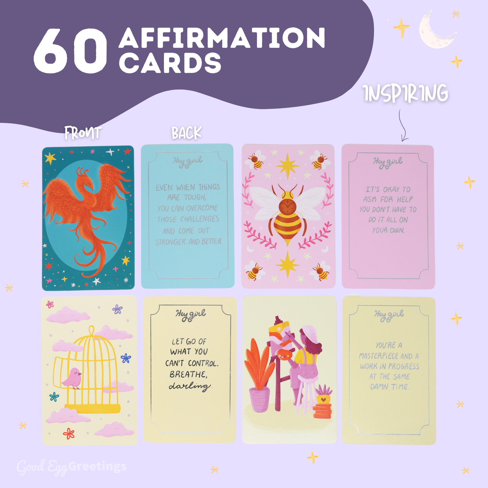 Sleazy Greetings - Wholesale Tarot Cards - Hey Girl 60 Sassy Affirmation Cards for Empowering Women3