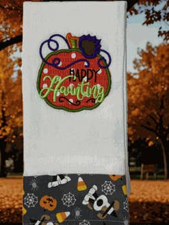 Happy Haunting Towel Green for wholesale by Cutie Sacs