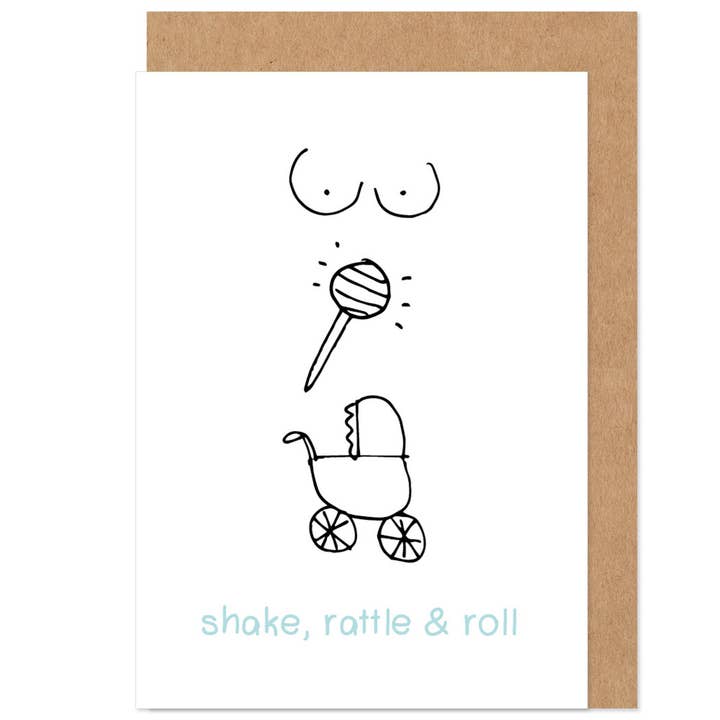 Shake Hochet et Roll Carte pour bébé pour la vente par Bow & Bell