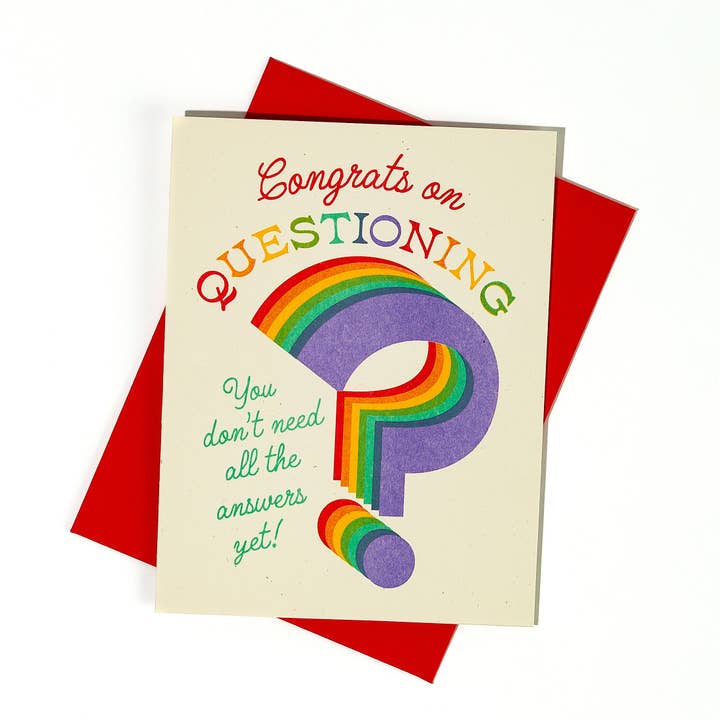 Bromstad Printing Co. - Wholesale Congratulations Card - Congrats on Questioning - Risograph Greeting Card1