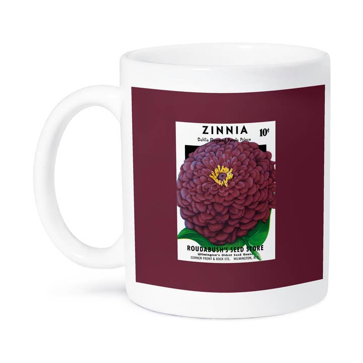 3dRose - Wholesale Coffee mug - 3dRose, Zinnia Dahlia Flowered Purple Prince Seed Packet Reproduction, Mug8