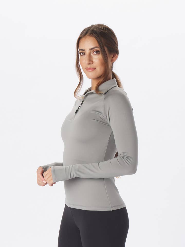 Glyde Quarter Zip: Silver Fog for wholesale by Glyder