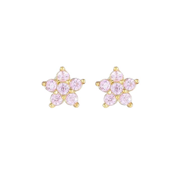 Flower petal studs pink for wholesale by Rosies