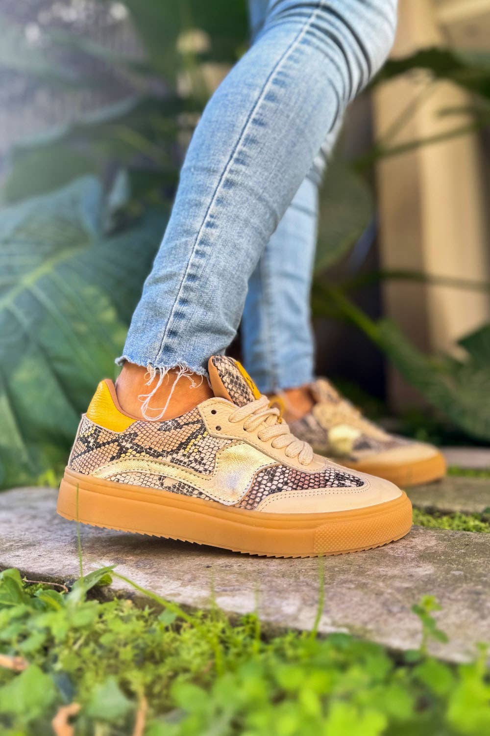 PMK SHOES - Vendita all'ingrosso Sneakers di tendenza - Donna - Novalis - Sabbia - Sneakers in Pelle di Mucca Fatte a Mano