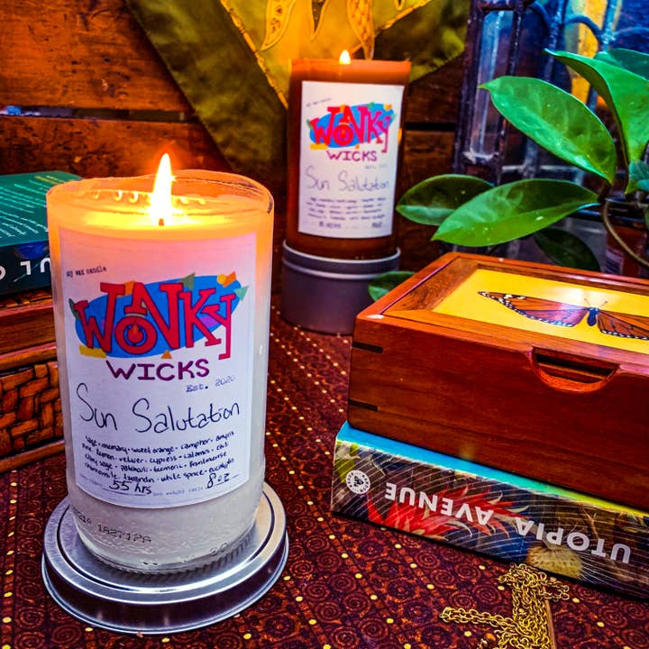 Sun Salutation - Soy Wax & Essential Oil Candle for wholesale by Wonky Wicks