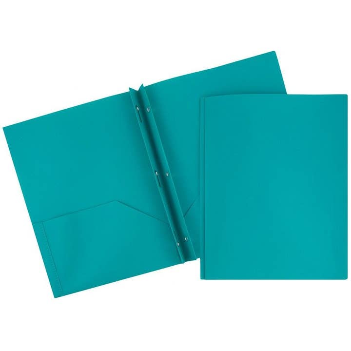 JAM PAPER - Wholesale Folders - Plastic POP Folders with Metal Prongs, 2 Pockets, 6-Pack