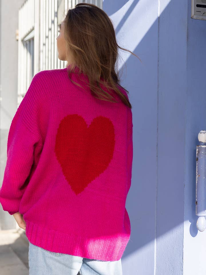 YAPA – wholesale Cardigan – Women’s – Chunky Alpaca heart Cardigan5