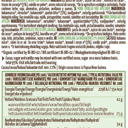 Chocolates from Heaven - Vendita all'ingrosso Barretta di cioccolato - Cioccolatini dal cielo fondente 72% arancia (12 x 100 g)1