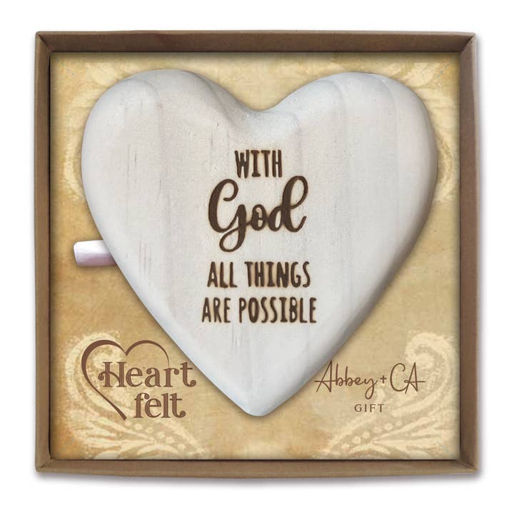 Heartfelt Wood Message Hearts for wholesale by Abbey + CA Gift