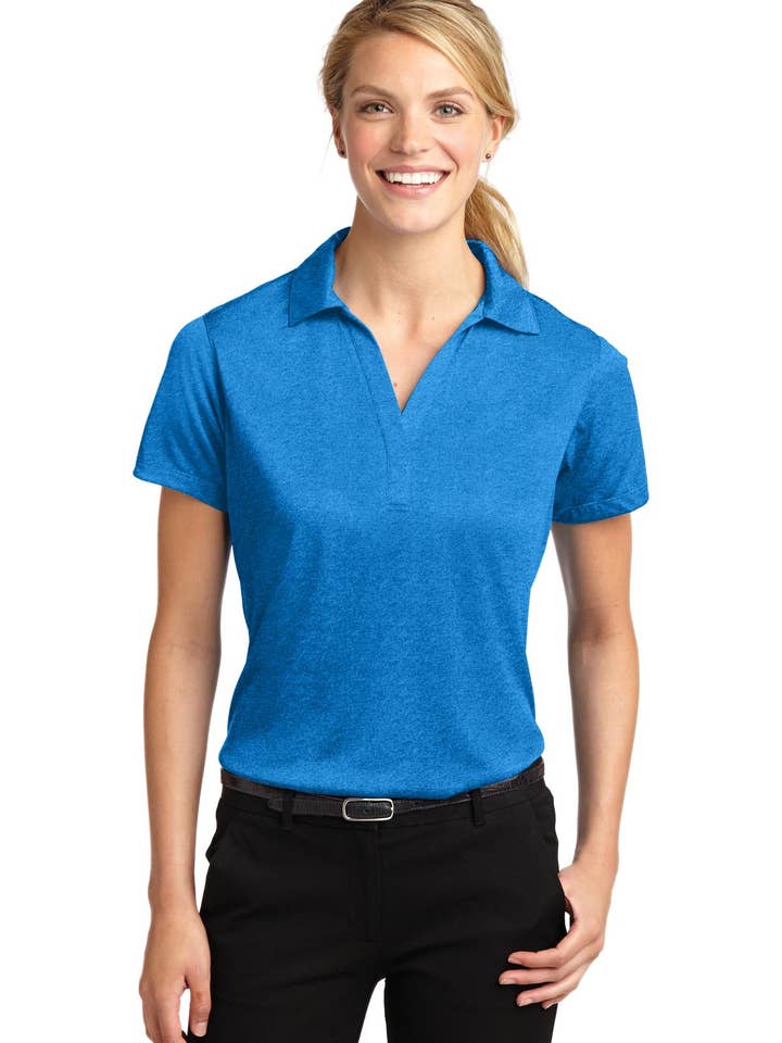 T-shirts personnalisés Ink Tees, impression personnalisée, qualité premium, délai rapide, plusieurs couleurs Sport-Tek Polo Heather Contender™ pour femmes. LST660 pour la vente par Ink Tees Custom Tshirts