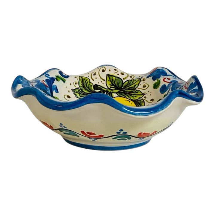 Made in eatalia - Vendita all'ingrosso Ciotola - Ciotola smerlata in fine ceramica siciliana Ø ca. 13 cm
