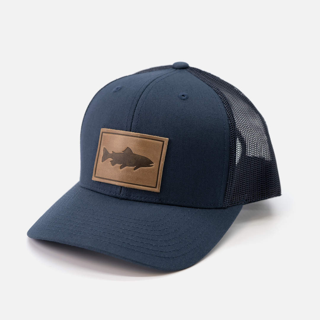 Range Leather Co. - Wholesale Trucker Hat - Unisex - Trout Hat - Leather Patch Trucker Cap13