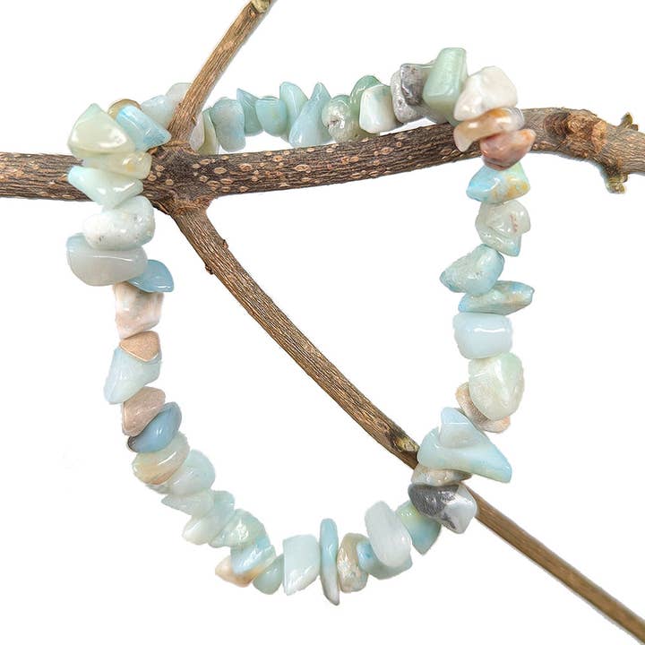 Bracelet élastique en éclats de pierre d'amazonite pour la vente par Stylish Jewelry Supply