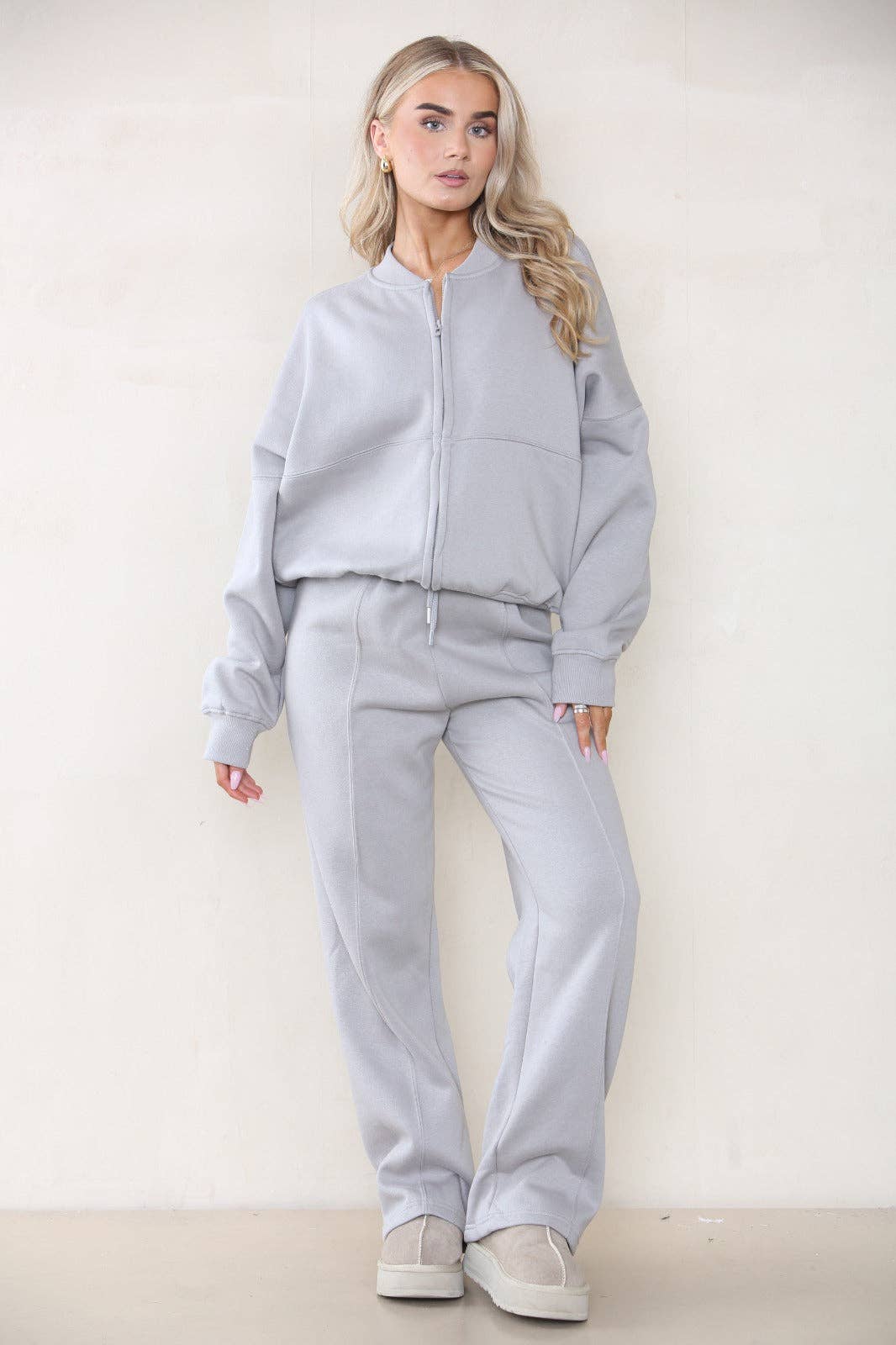 AX Labels - Wholesale Top & Pant Set (NOT Loungewear) - Women's - Oversized Bomber Style Fleece Zipper Co-ord58