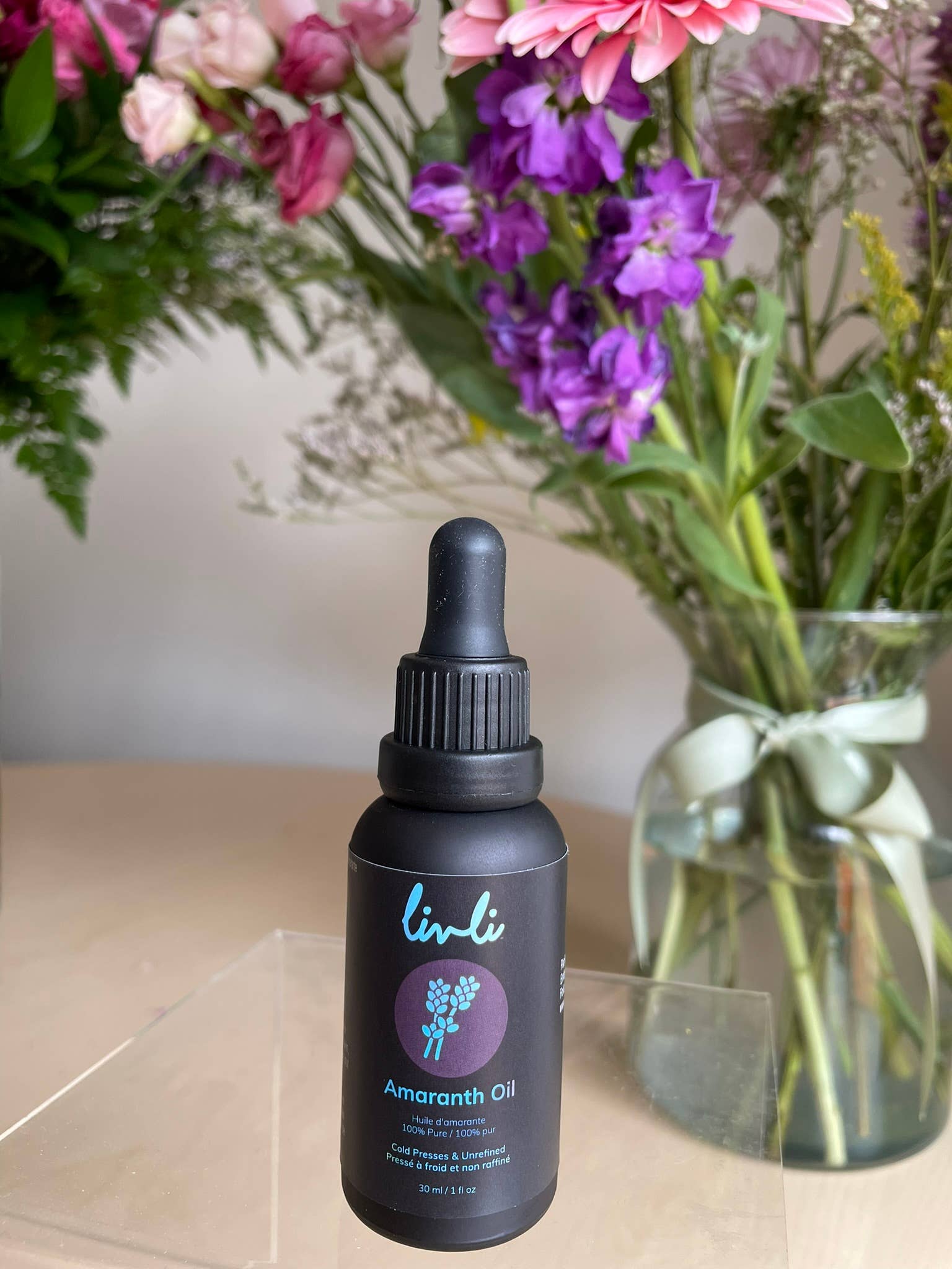 Livli – wholesale Bad- och kroppsolja – Kallpressad amarantolja, livsmedelskvalitet, 30 ml droppflaska8