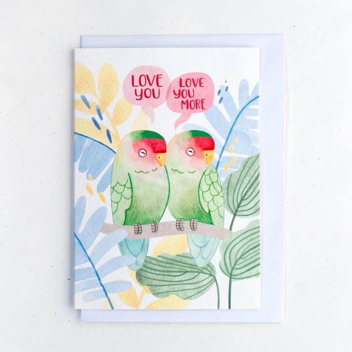 Lovebirds Love Card for wholesale by Natàlia Juan Abelló