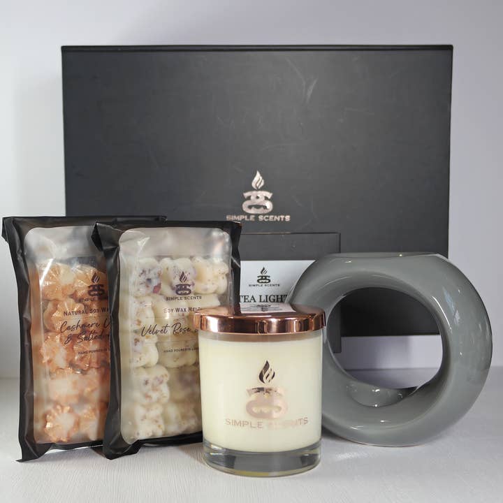 Simple Scents Experience Opulence Candle, Wax Melt & Oslo Wax Burner Gift Set for wholesale by Simple Scents by Simpleness Collection