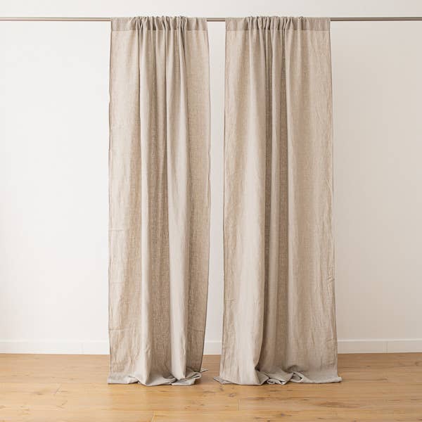 LinenMe - Wholesale Curtain - Linen Rod Pocket Curtain Panel Natural Stone Washed2