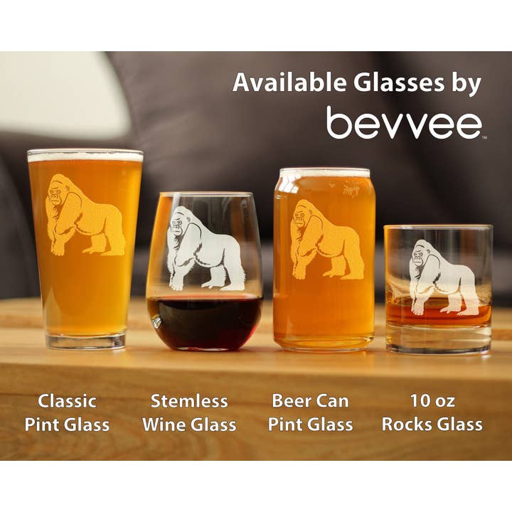 bevvee - Vendita all'ingrosso Bicchieri da cocktail/superalcolici - Gorilla Whisky Rocks Glass - Regali e decorazioni per animali esotici5