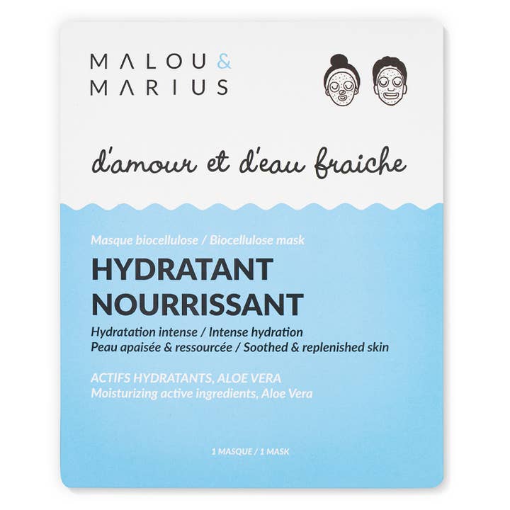 Malou & Marius – wholesale Skincare face mask – Bio-cellulose face masks of Love and Fresh Water0