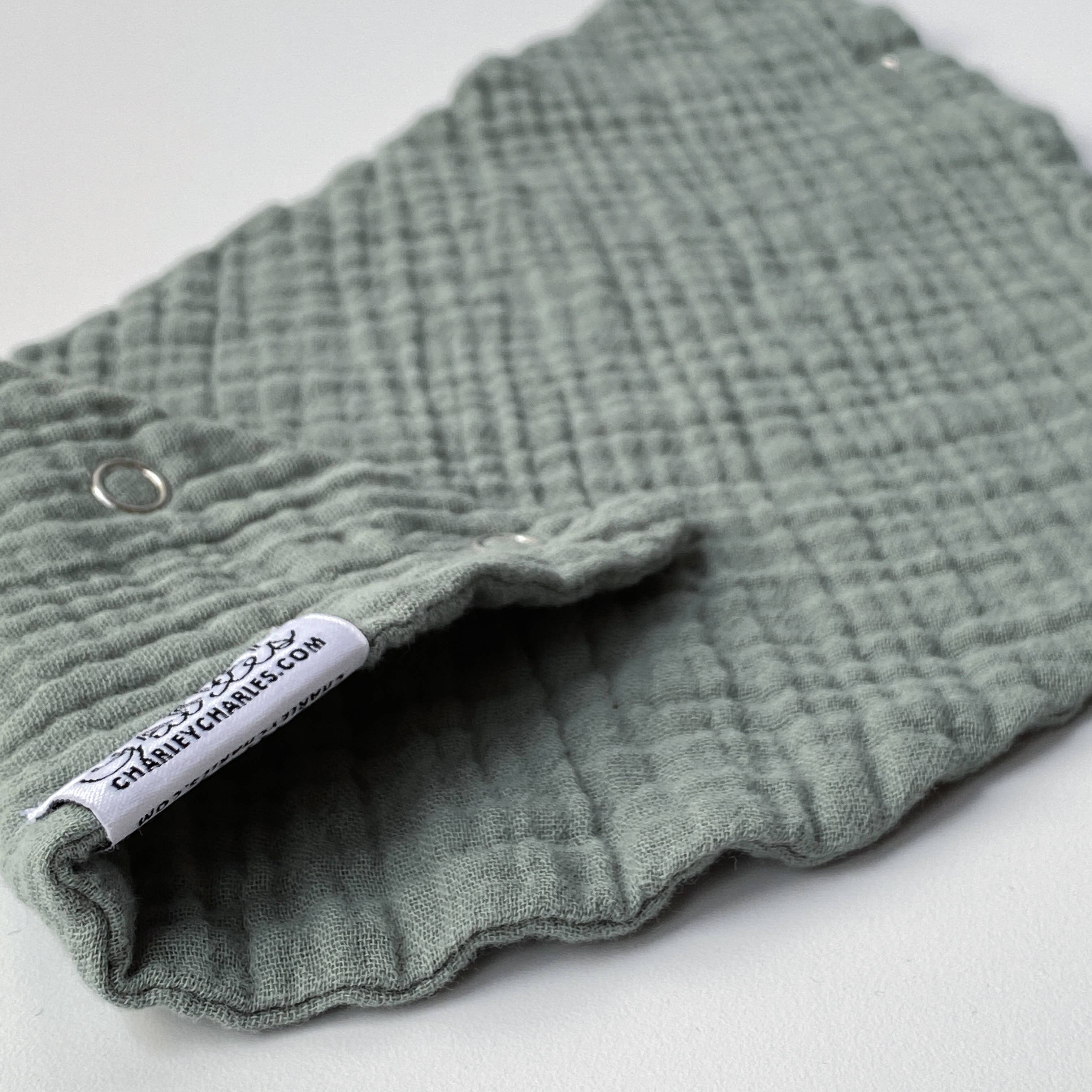 Charley Charles - Wholesale Bib - Baby - SAGE Lightweight Cotton Gauze Baby Scarf Bib2