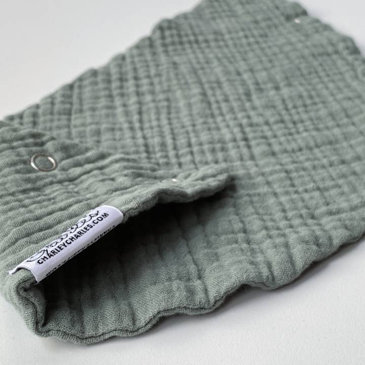 Charley Charles - Wholesale Bib - Baby - SAGE Lightweight Cotton Gauze Baby Scarf Bib2