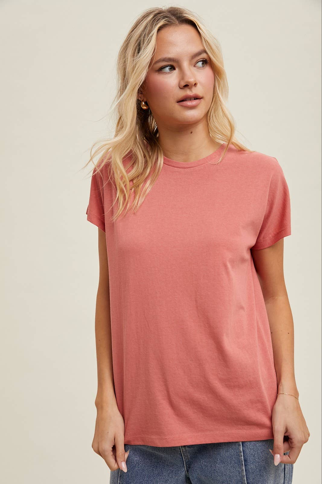 Wishlist Apparel - Wholesale T-Shirt - Women's - SHORT SLEEVE SLUB BOYFRIEND FIT TEE / WL24-94710