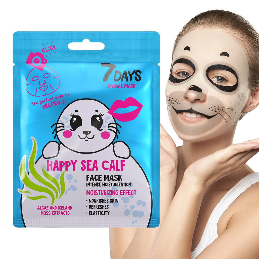 7days - Wholesale Skincare Face Mask - 7DAYS ANIMAL MASK, Sheet Face Mask HAPPY SEA CALF0