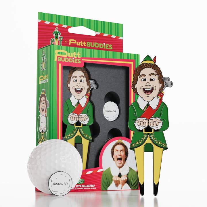 ELF x PuttBuddies - Buddy the Elf divot tool w/ SnowV1 Ball Marker for wholesale by PuttBuddies