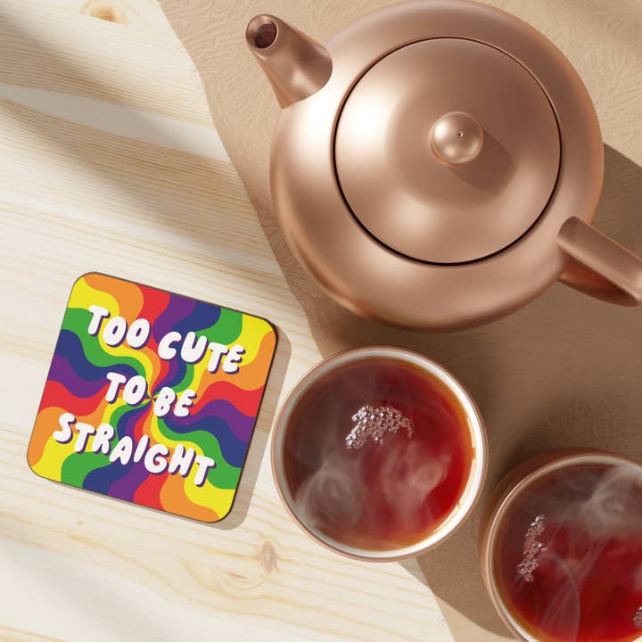 Betiobca – wholesale Coasters – Too Cute to Be Straight – Rainbow Coaster1