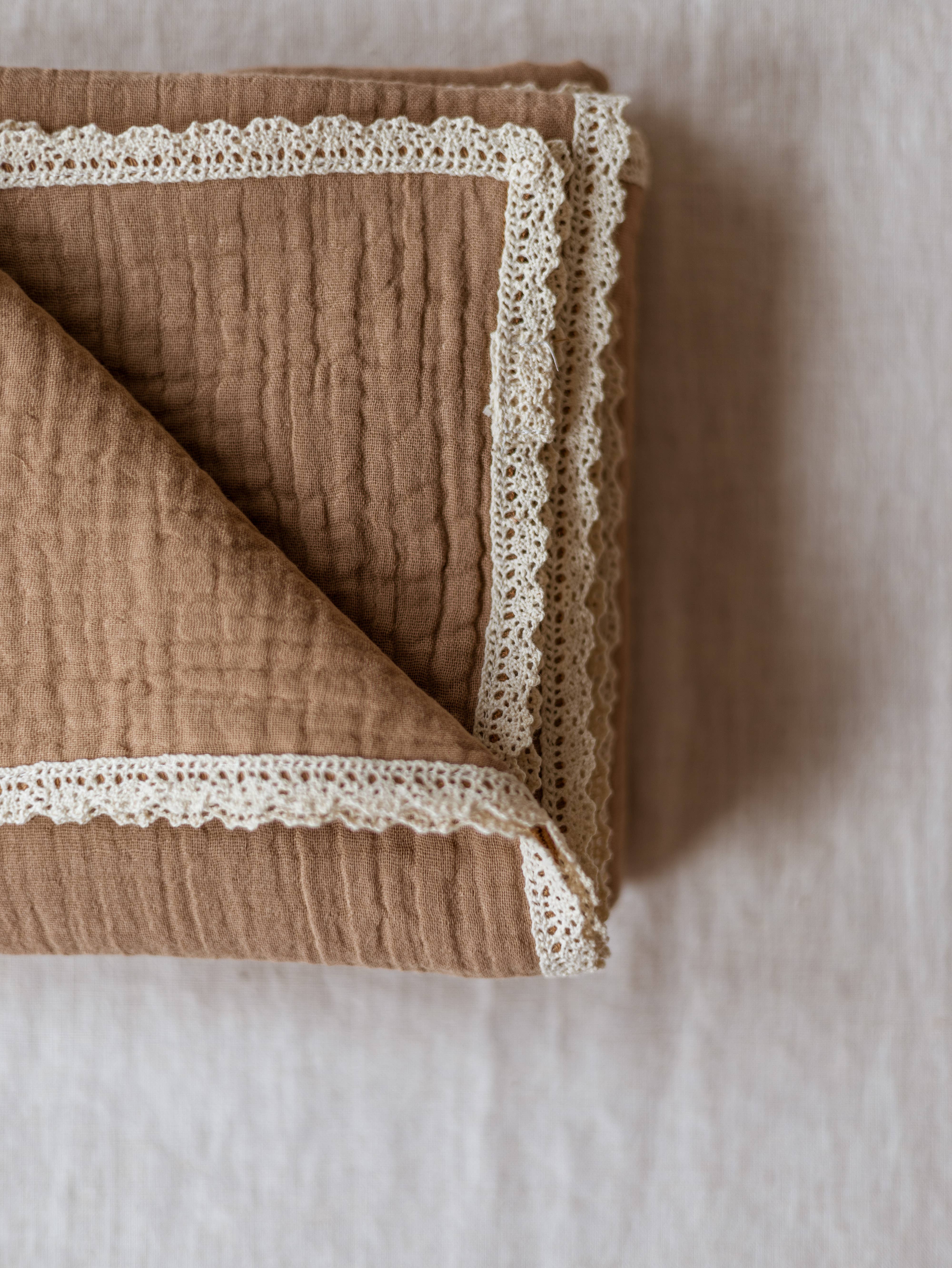 PETITE EvelinaApparel - Wholesale Swaddle - Baby - Baby Swaddle / Triple Layer Muslin - Cacao2