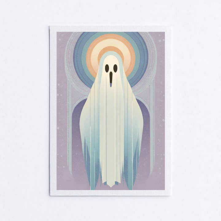 Cryptic Paper Co. - Wholesale Art Print - Pastel Art Deco Ghost Halloween Wall Art 2