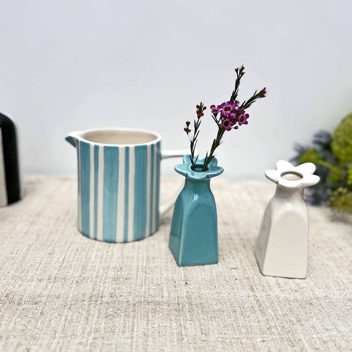 Opjet Paris - Wholesale Vase - Frosted blue small flower soliflore decoration D5.5 H11.5cm1