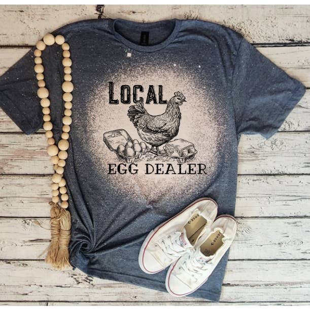 Southern Backroad Tees LLC - Wholesale Screen Printed T-Shirt - Women's - Local Egg Dealer bleached shirt