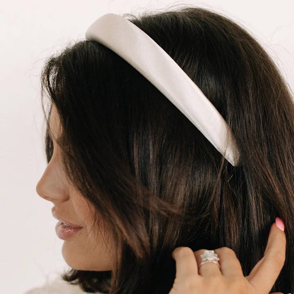 Chateau Perle - Wholesale Fashion Headband - Women's - IVORY SILK HEADBAND3