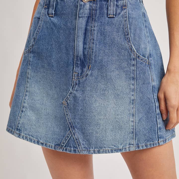 WASHED A-LINE DENIM MINI SKIRT and other Purchase Wholesale silver buttons. Free Returns & Net 60 Terms on Faire trending on Faire.