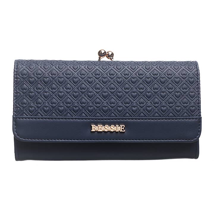 Bessie London – wholesale Wallet – Women's – TEXTURED CLASP LADY WALLET PURSE8
